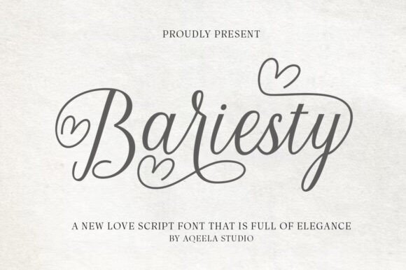 Bariesty Typeface: A Handmade Romance Script for Designers